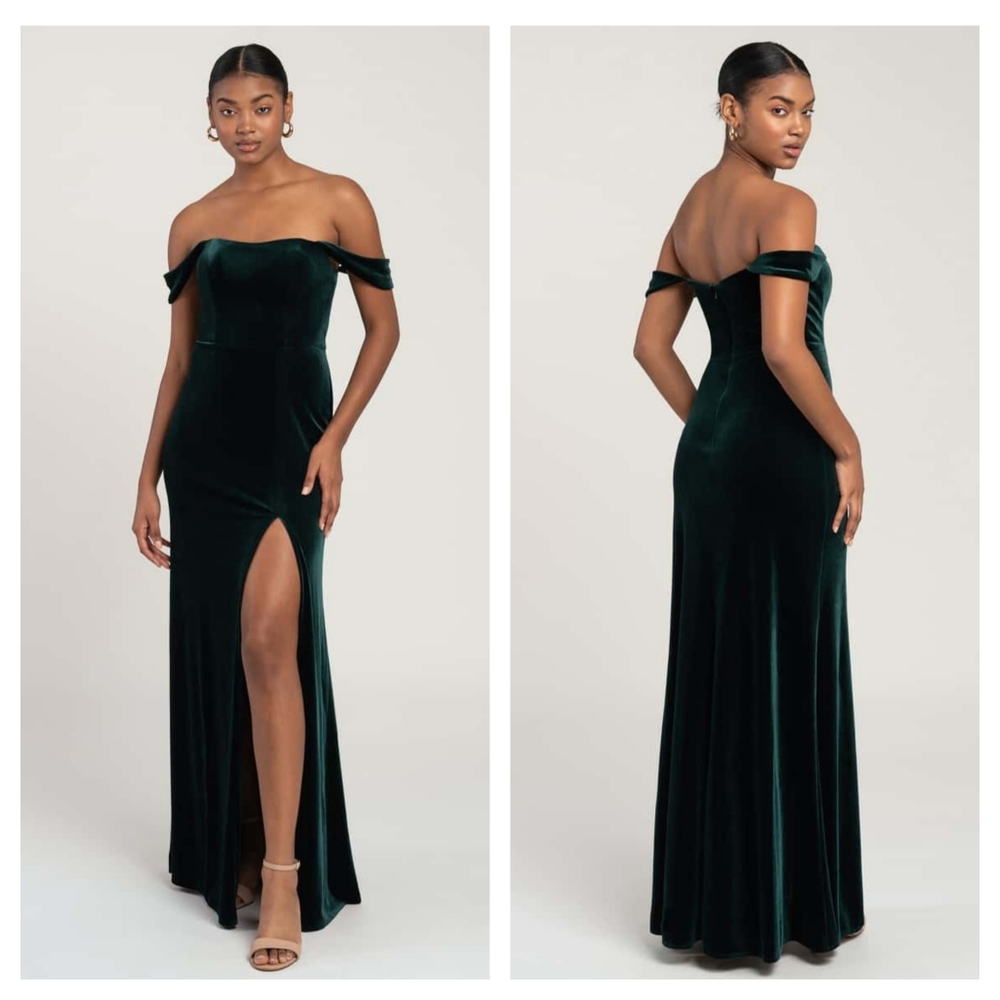 Jenny Yoo Issa Dress (velvet, emerald)